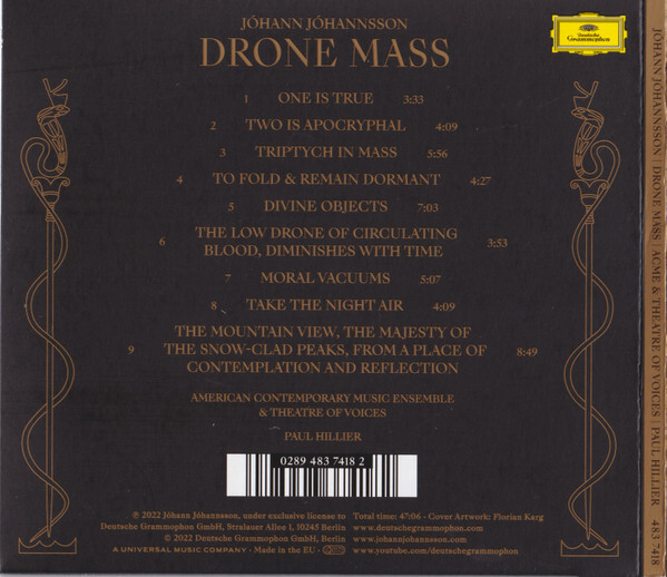 Track listing on the back cover of the CD