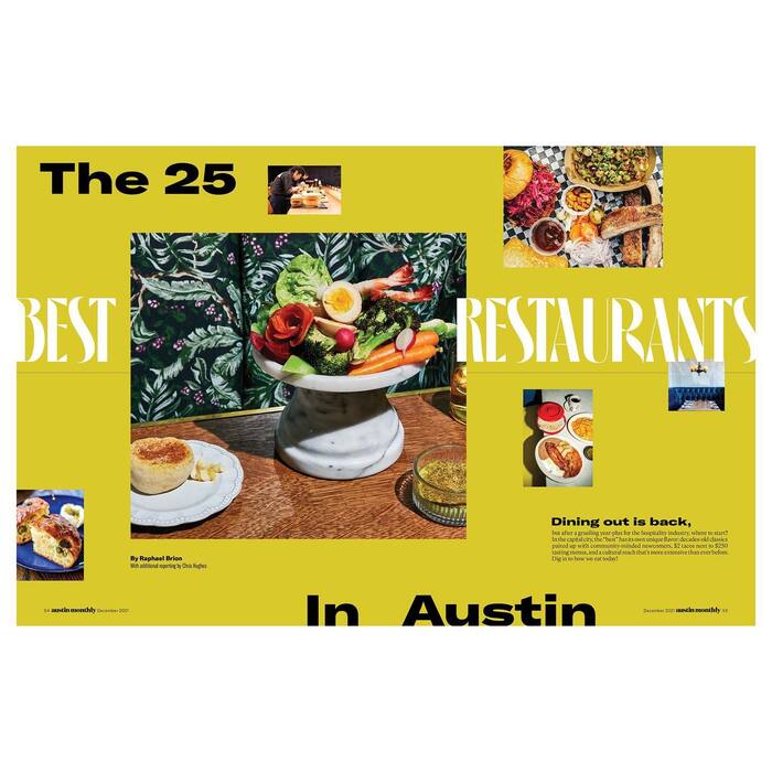 Austin Monthly, “The 25 Best Restaurants”, Dec 2021 3