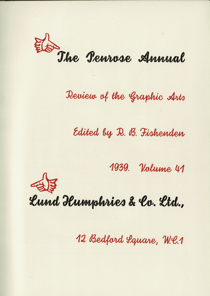 The Penrose Annual, Vol. 41, title page