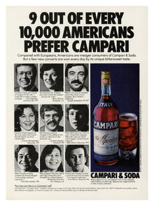 “9 out of every 10,000 Americans prefer Campari” ad (1979)