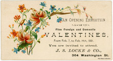 Valentines exhibition invitation, J.S. Locke &amp; Co.