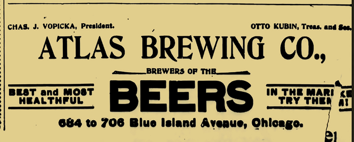 Atlas Brewing Co. advertisement, 1904