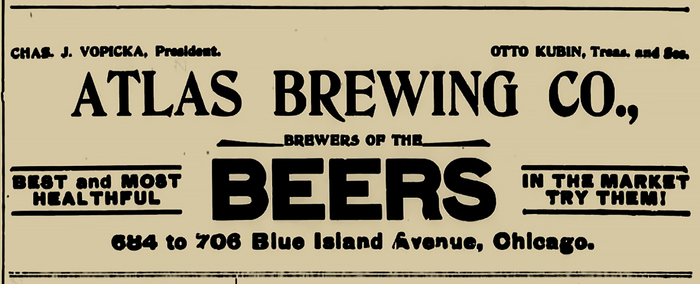 Atlas Brewing Co. advertisement, 1904