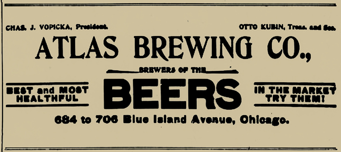 Atlas Brewing Co. advertisement, 1908