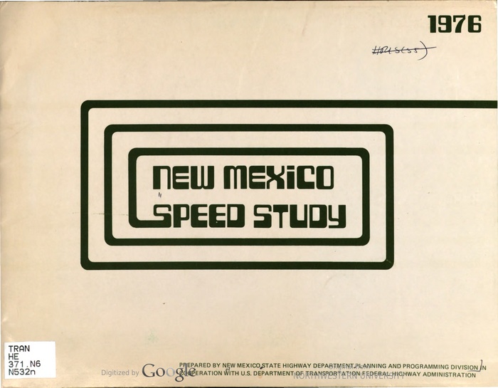 New Mexico Speed Study 1976