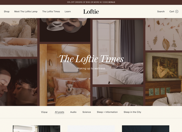 Loftie website 6