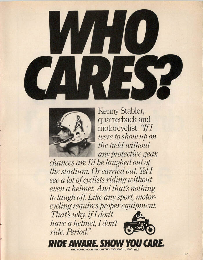 Kenny Stabler, notable for his 10-year career with the NFL’s Oakland Raiders, is featured here with his Houston Oilers team helmet – placing the date of this ad in 1980 or 1981 – when Stabler was with the Houston team.