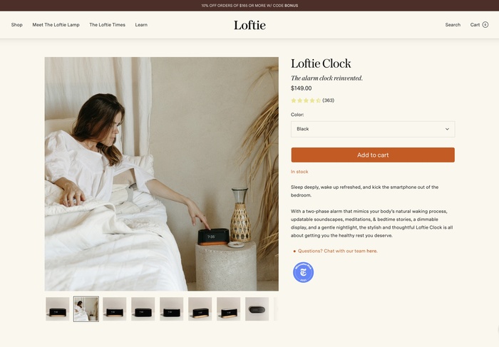 Loftie website 8
