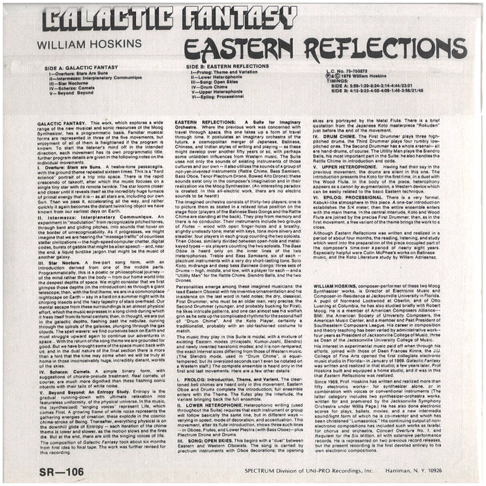 William Hoskins – Galactic Fantasy / Eastern Reflections album art 2