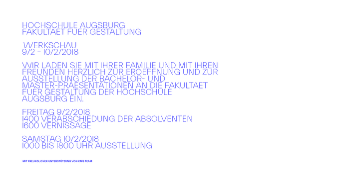 Winter Werkschau 17/18 at Hochschule Augsburg 3