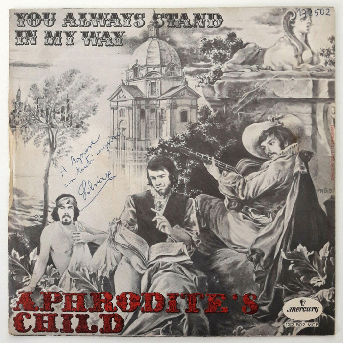 Aphrodite’s Child – “End of the World” / “You Always Stand in My Way” Italian single cover 2