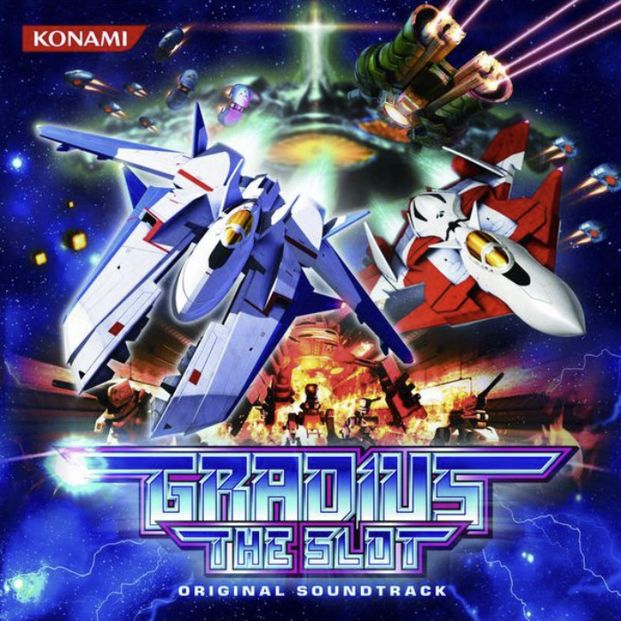 CD cover for the soundtrack to the latest instalment of the series, Gradius: The Slot (2011), made for Japanese Pachinko machines