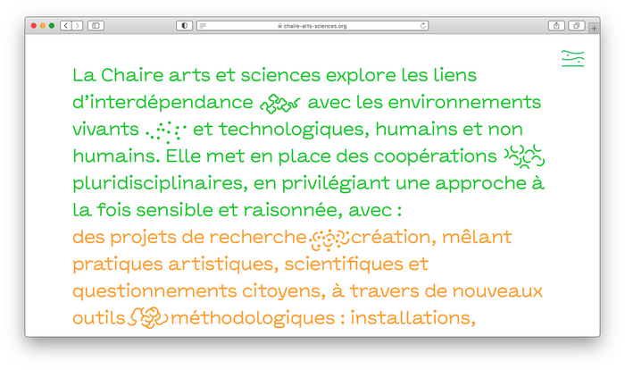 Chaire Arts &amp; Sciences identity 3