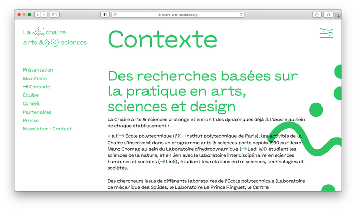 Chaire Arts &amp; Sciences identity 4