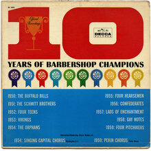 <cite>10 Years of Barbershop Champions</cite> album art