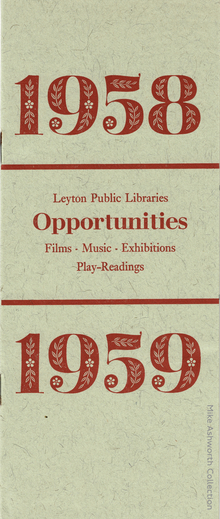 Leyton Public Libraries: Opportunities 1958/59