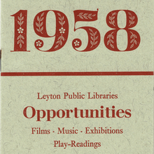 Leyton Public Libraries: Opportunities 1958/59