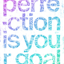 <cite>Perfection is Your Everlasting Goal</cite> exhibition poster