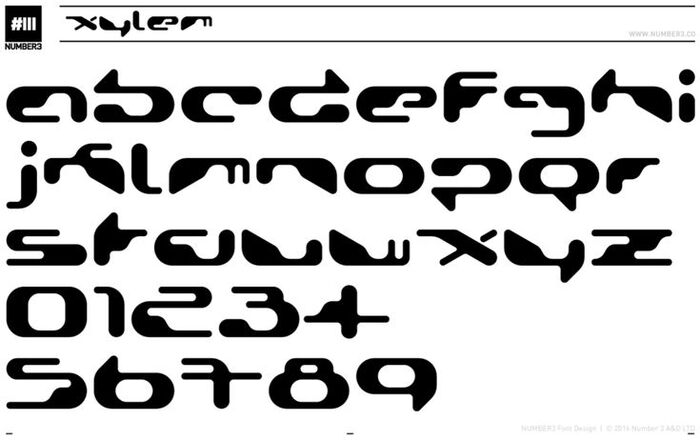 Glyph set with (lowercase) glyphs and numerals