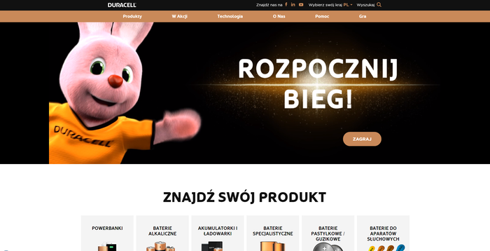 Duracell websites and packaging 1