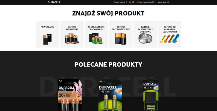 Duracell websites and packaging 2