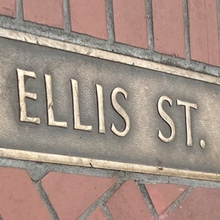 San Francisco sidewalk street name plaques