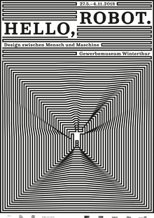 <cite>Hello, Robot.</cite> exhibition poster