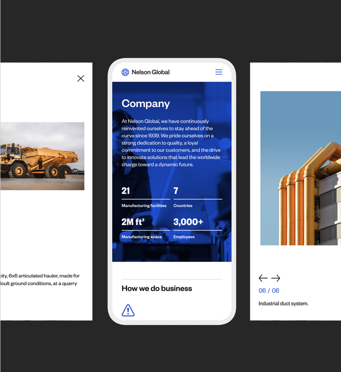Sample mobile screens.