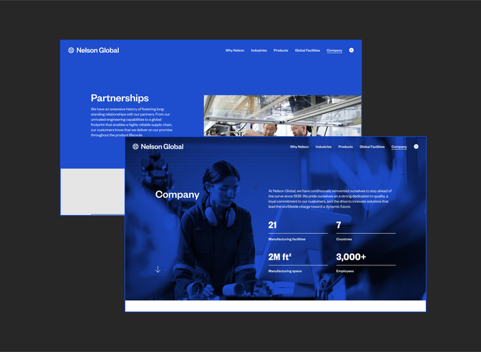 Sample website pages.