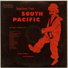 Varsity Singers and Orchestra – <cite>Selections from South Pacific</cite> album art