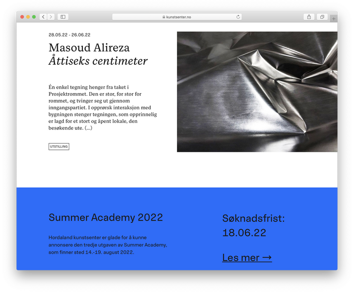 Hordaland Kunstsenter website 3