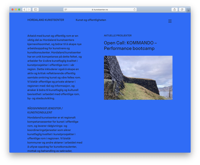 Hordaland Kunstsenter website 6