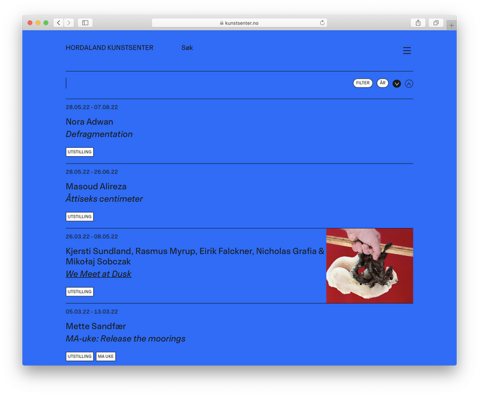 Hordaland Kunstsenter website 7