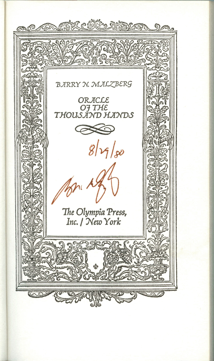 Title page, signed by the author