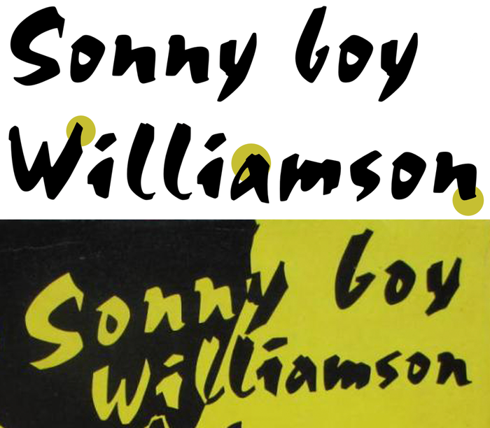 Cover artist Henry Blanc copied the typeface’s shape with some liberty, notably in W, a and n as shown on this comparison between the digital version currently available (top) and the cover (below). Even though both lack the vivid and sharp details of the original, the lettering is clearly based on Choc.