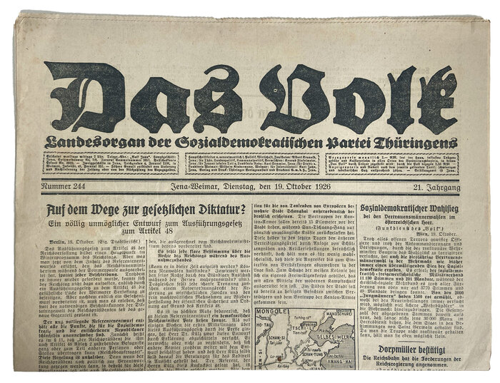 Das Volk newspaper, October 1926 1