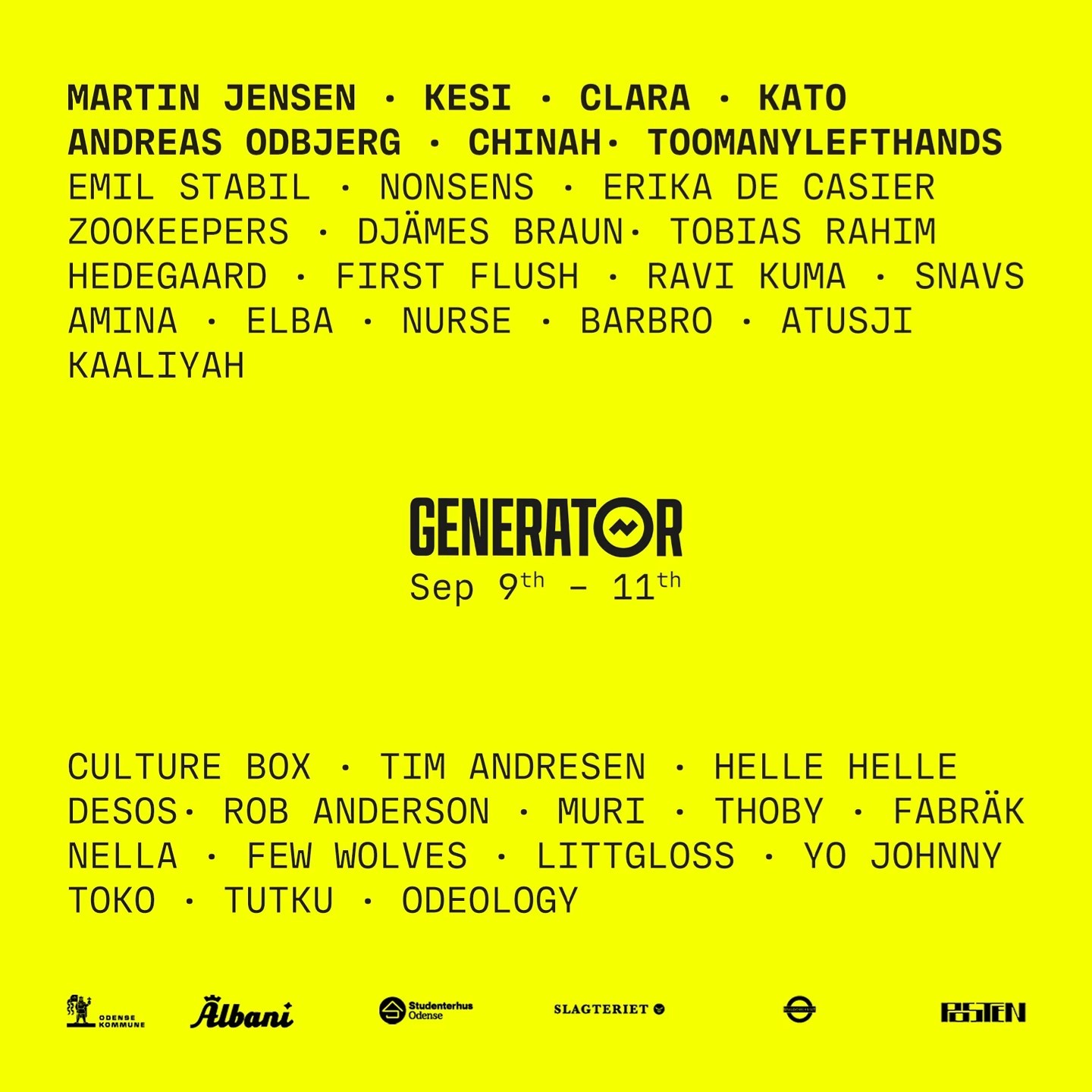 Generator Festival 2021 - Fonts Use