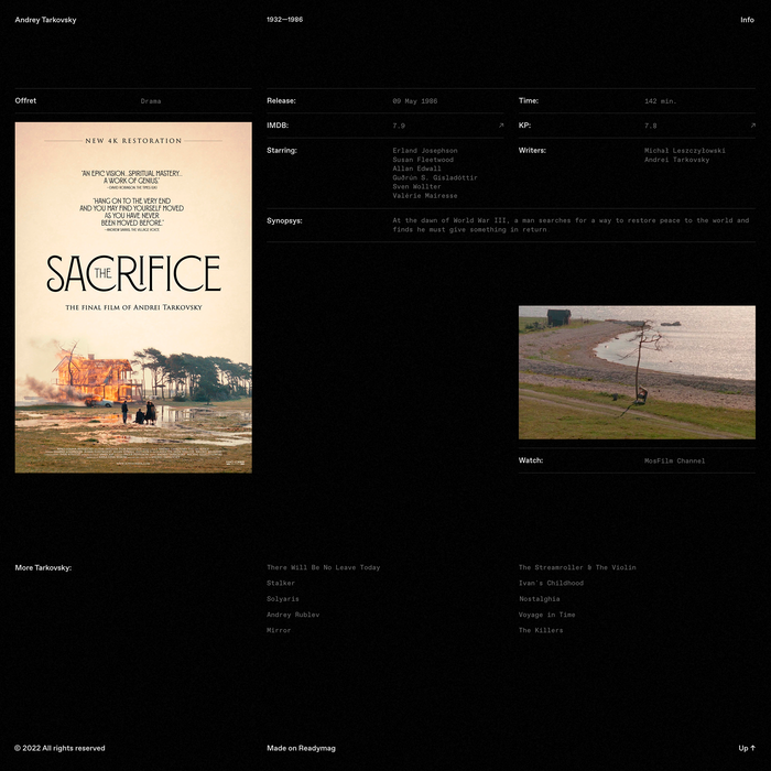 Andrey Tarkovsky films website 3