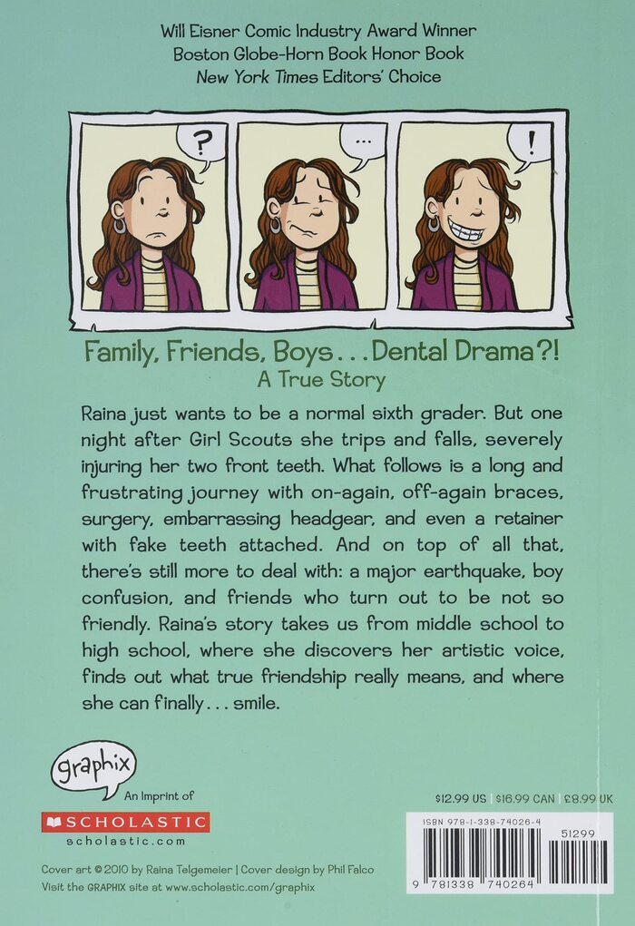 Back cover of Smile (paperback edition)