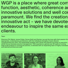 WGP Architects portfolio website