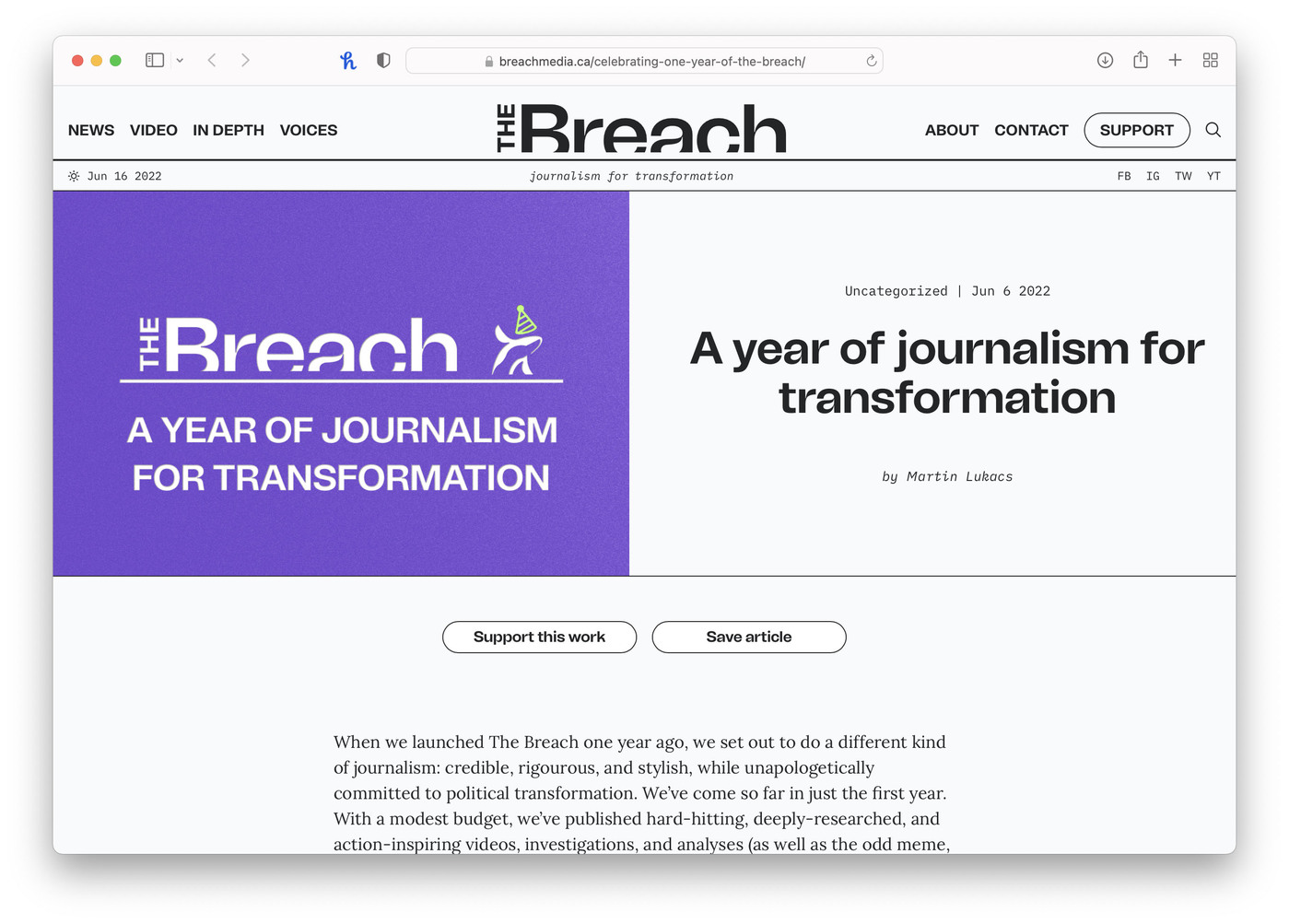 The Breach website