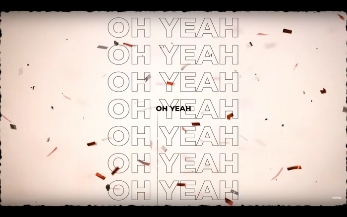 “OH YEAH” both scrolls in the foreground and zooms in the background.