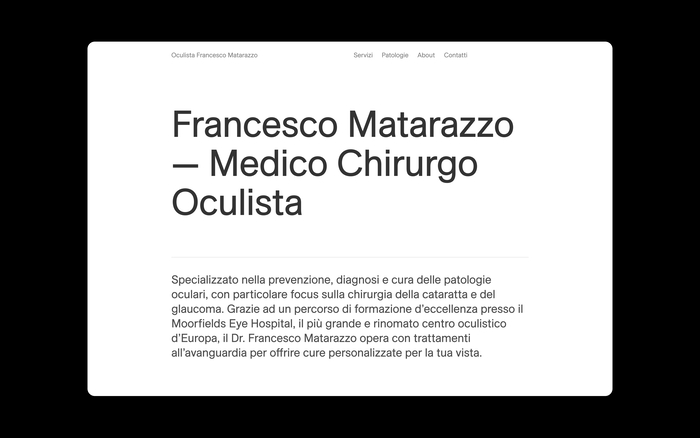 Oculista Francesco Matarazzo identity and website 2