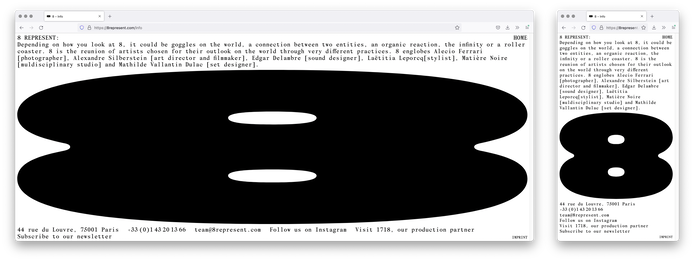 The custom drawn numeral 8 adapts to the width of the viewport.