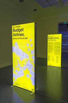 <cite>Geo-Design: Budget Airlines. We Are All The Jet Set* </cite>exhibition