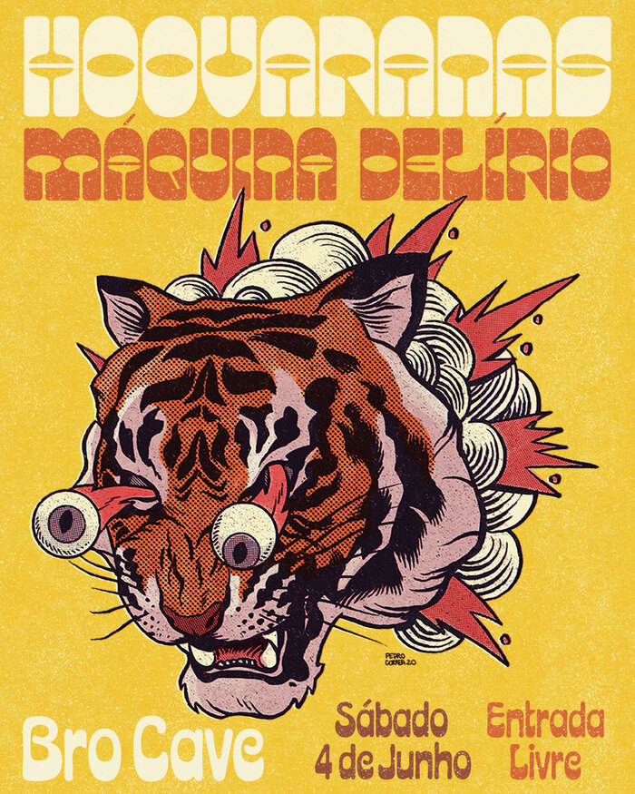 Hoovaranas & Máquina Delírio at Bro Cave gig poster 1