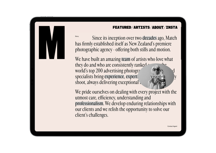 Match Artists portfolio website 4
