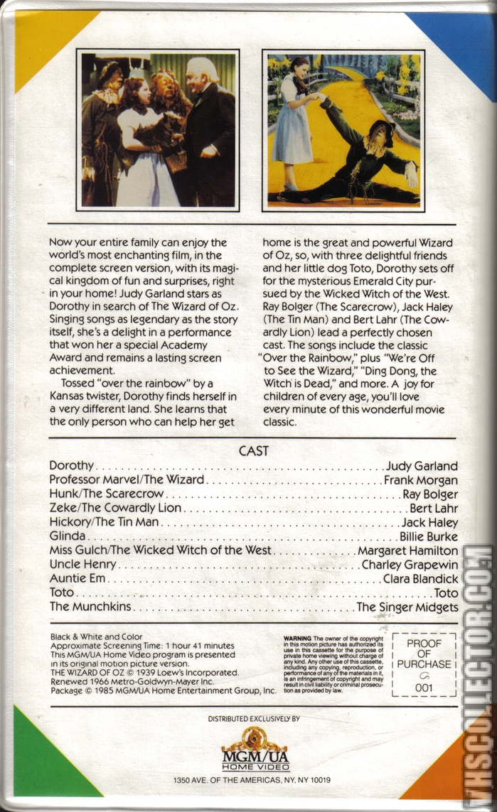 The Wizard of Oz VHS cover 2