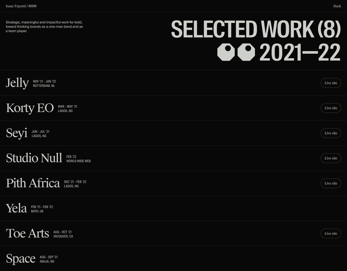 Isaac Fayemi – Group 256 portfolio website 2