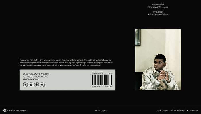Isaac Fayemi – Group 256 portfolio website 4